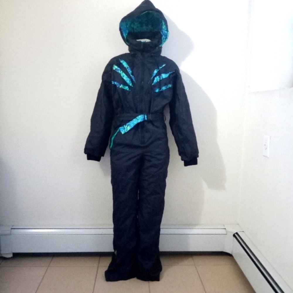 ANORALP Ski Jumpsuit Black Retro Vintage One Piece Size 6.